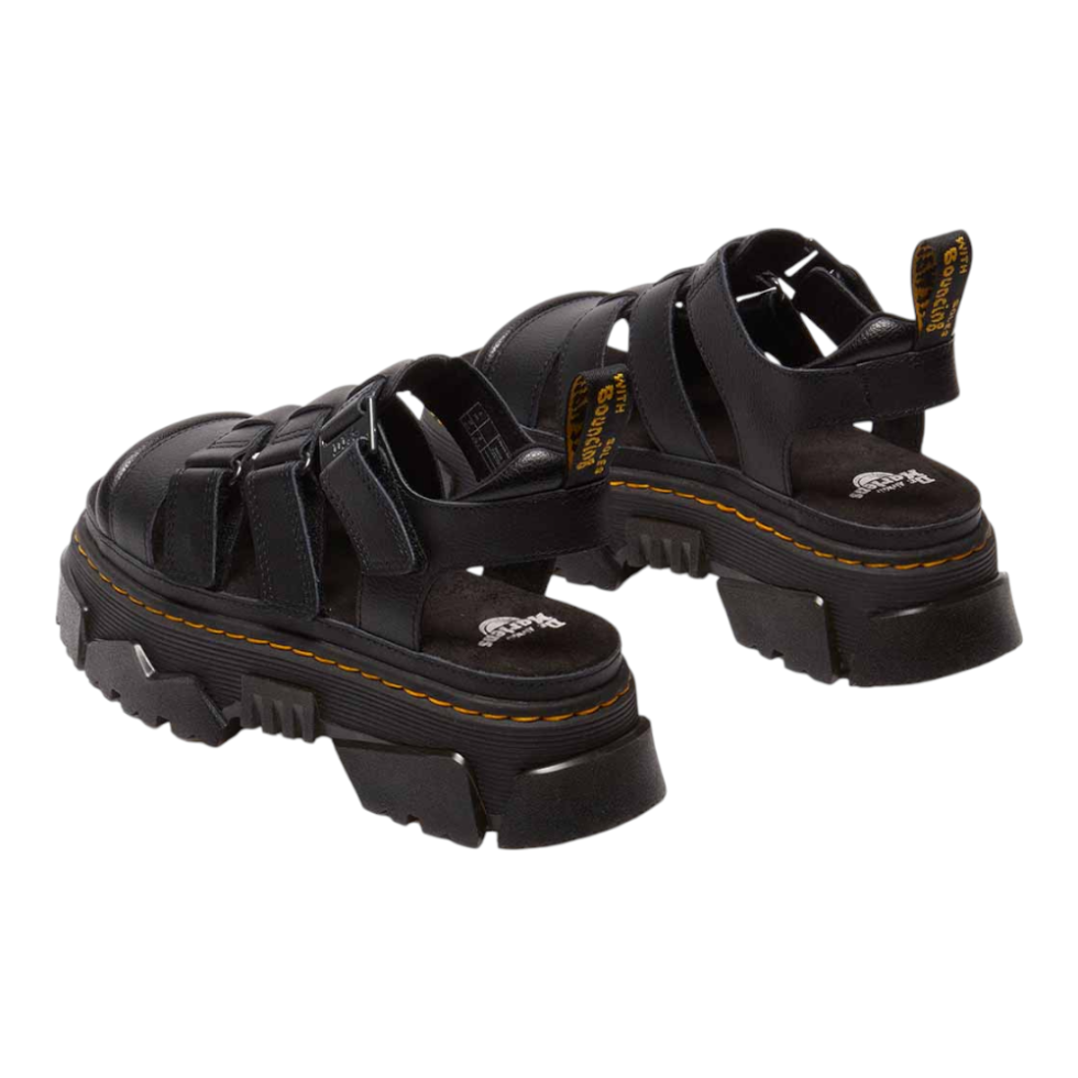 Dr. Martens סנדלי פלטפורמה שחורים לנשים – שלוש רצועות