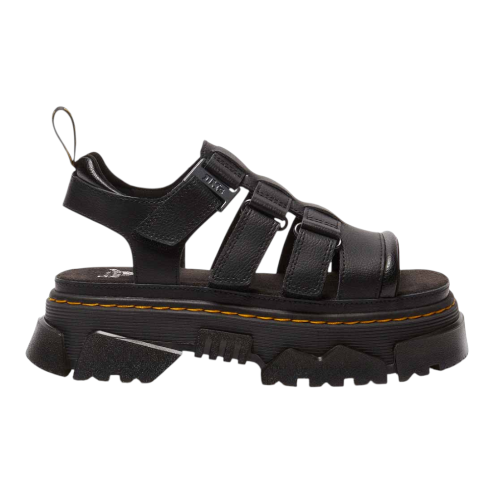 Dr. Martens סנדלי פלטפורמה שחורים לנשים – שלוש רצועות