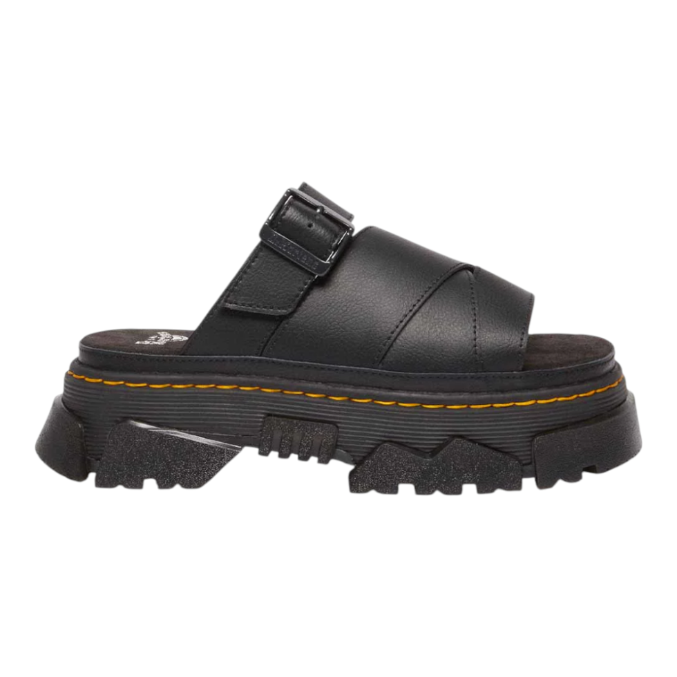 Dr. Martens כפכפי פלטפורמה שחורים לנשים עם אבזם