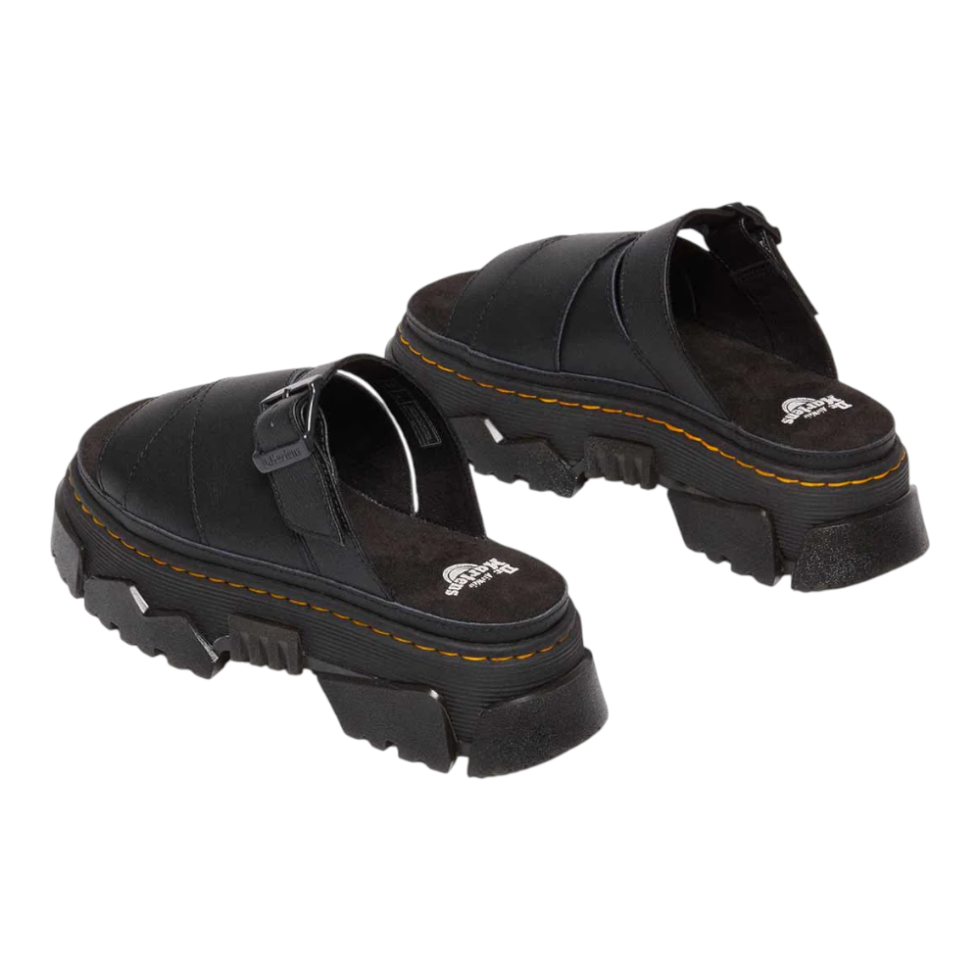 Dr. Martens כפכפי פלטפורמה שחורים לנשים עם אבזם
