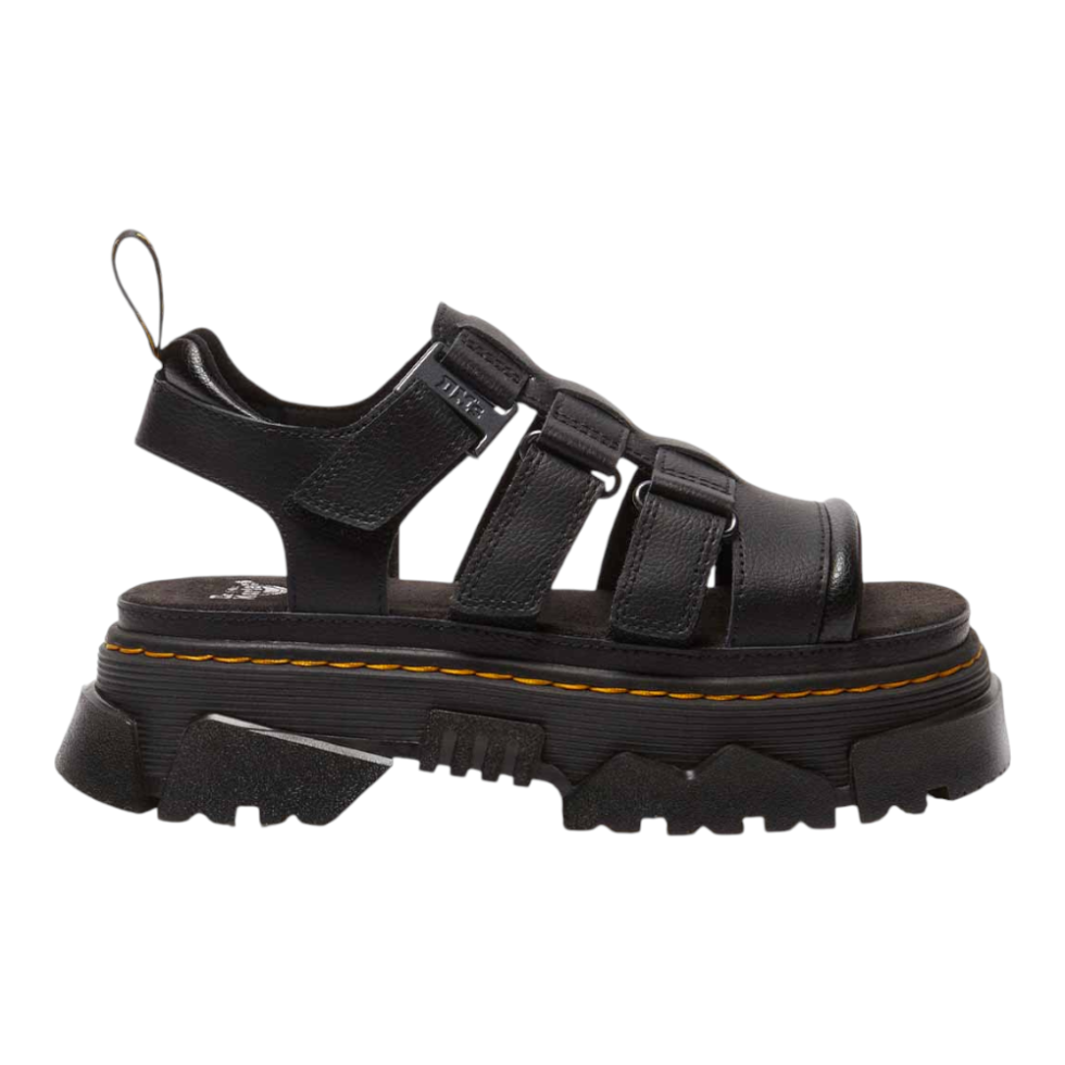 Dr. Martens סנדלי פלטפורמה שחורים לנשים – שלוש רצועות