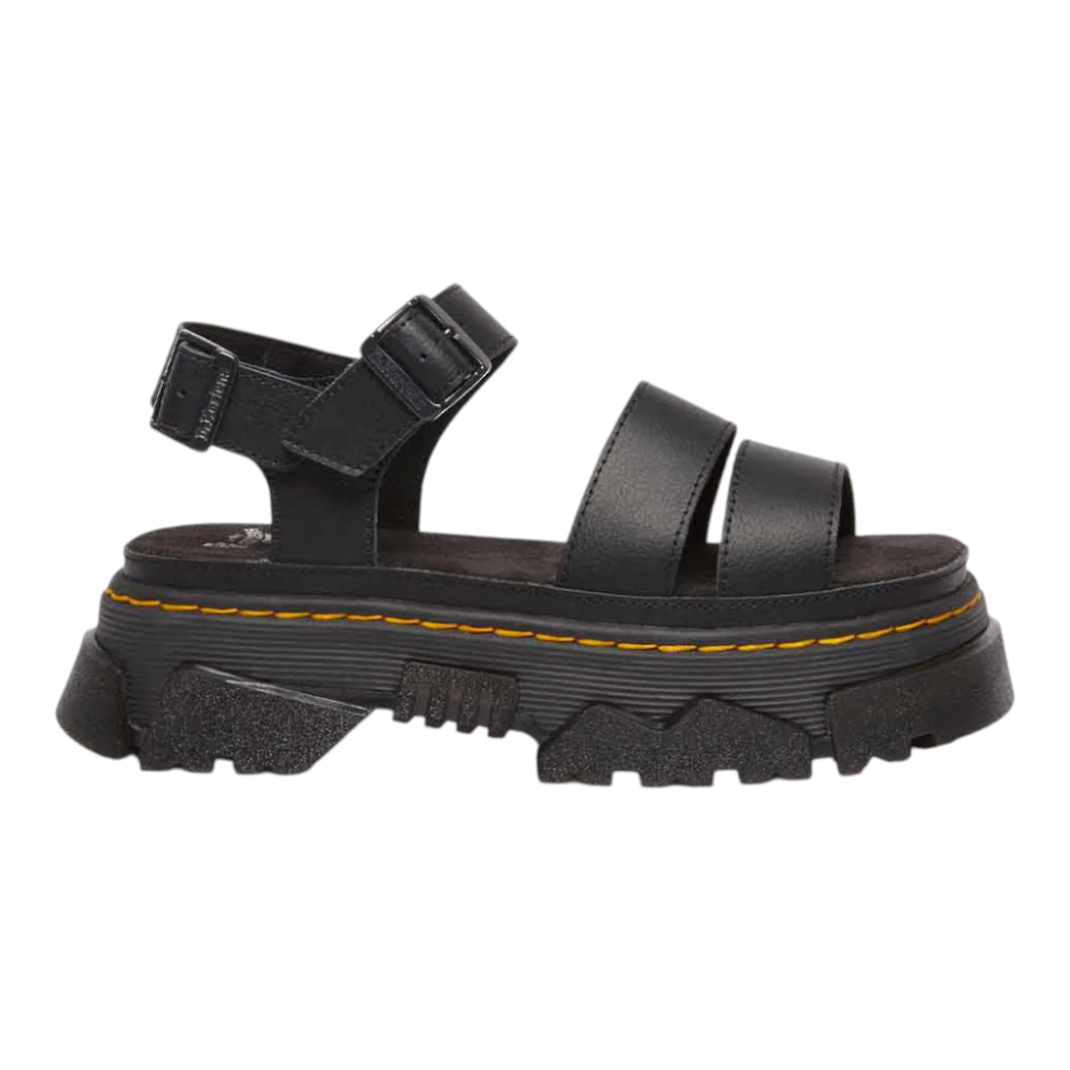 Dr. Martens סנדלי פלטפורמה שחורים לנשים – רצועות רחבות