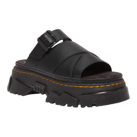 Dr. Martens כפכפי פלטפורמה שחורים לנשים עם אבזם