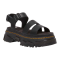 Dr. Martens סנדלי פלטפורמה שחורים לנשים – רצועות רחבות